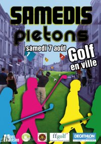 image : affiche des samedis piétons - Golf en ville du 7 août 2010