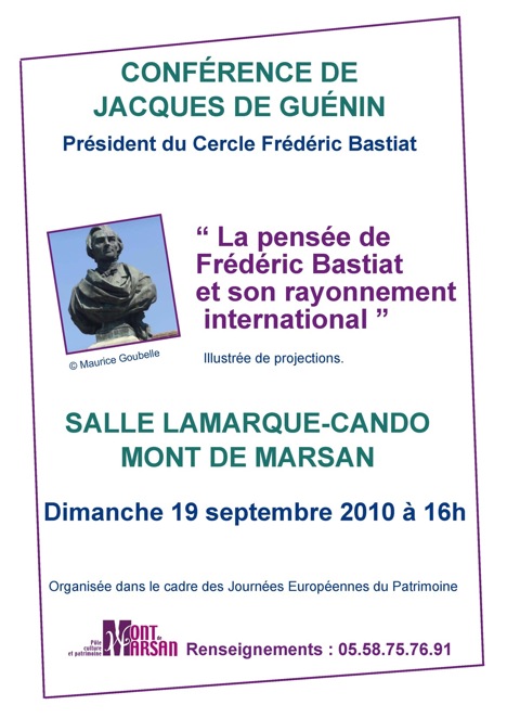 image : affiche conférence Frédéric Bastiat