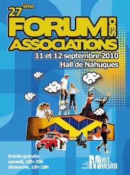 affiche du forum des associations 2010 à Mont de Marsan