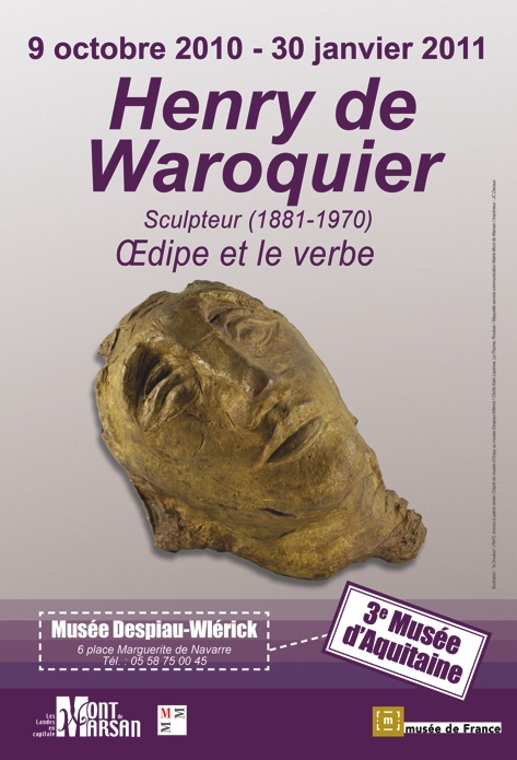 image-lien : affiche exposition Henry de Waroquier au musée Despiau Wlérick à Mont de Marsan et lien vers pdf fiche exposition