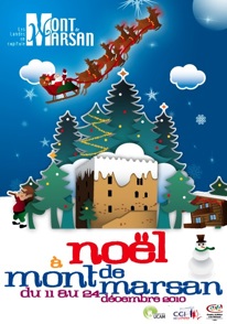 image-lien : Affiche et lien vers page noël 2010 à Mont de Marsan sur le site de la régie des fêtes