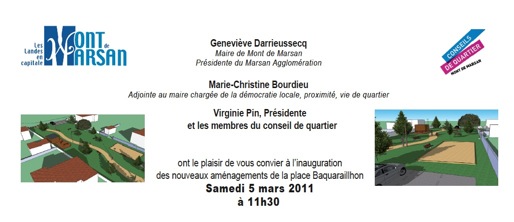 image-lien : visuel et lien vers pdf Carton invitation Inauguration place Baquarailhon