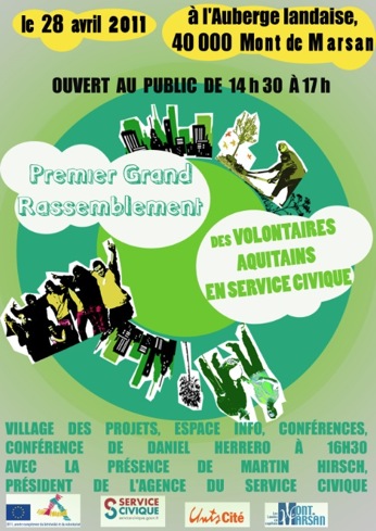image : Affiche rassemblement aquitain service civique à Mont de Marsan