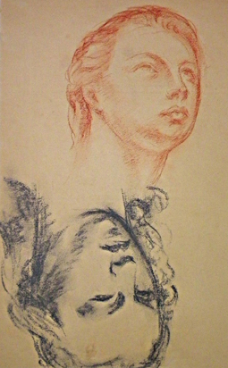 image : Dessin de Robert Wlérick - portrait de Françoise et Jacqueline