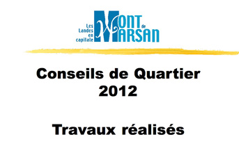 image-lien : Page de garde du dossier travaux 2012 des Conseils de quartier de Mont de Marsan et lien vers le dossier pdf