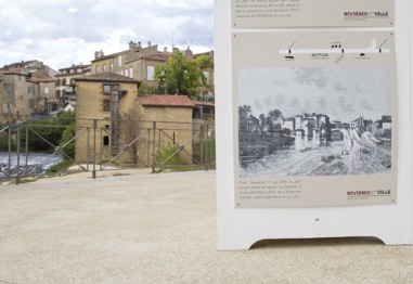 image : Photo panneau exposition histoire fluviale de Mont de Marsan