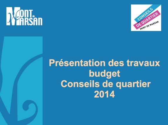 image-lien : Page de garde du dossier travaux 2014 des Conseils de quartier de Mont de Marsan et lien vers le dossier pdf