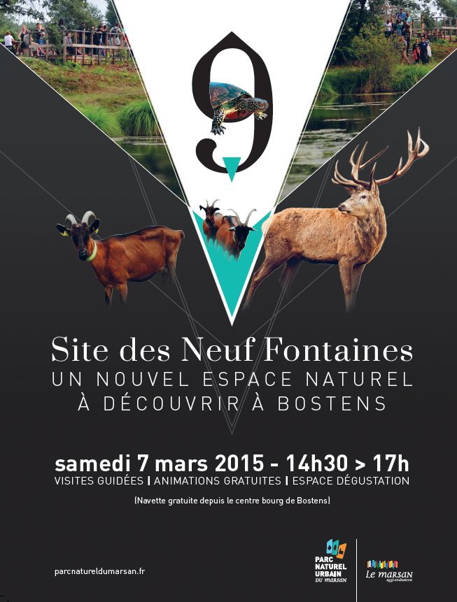 image : affiche inauguration du site des neuf fontaines - Bostens