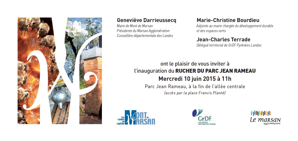 image : Carton inauguration rucher du Parc Jean Rameau