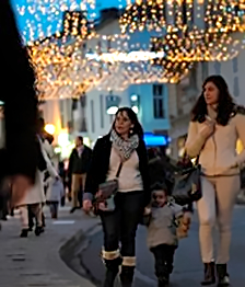 image : vue des rues de Mont de Marsan durant noël