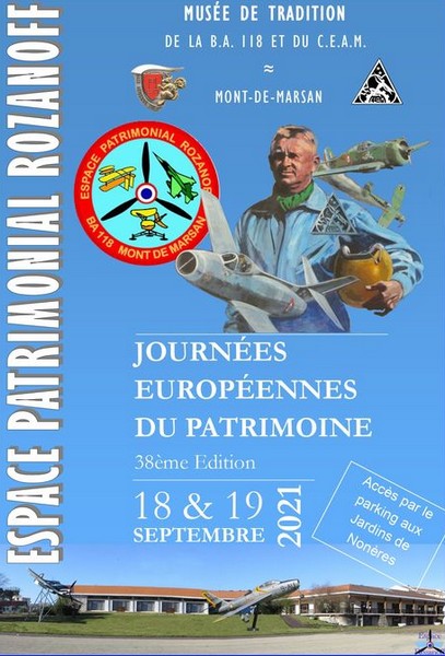 image : Affiche journées du Patrimoine Musée de la BA118 - Mont de Marsan