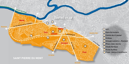 image : carte du conseil de quartier Arènes/Harbaux/Tuco/Pouy/Rigole