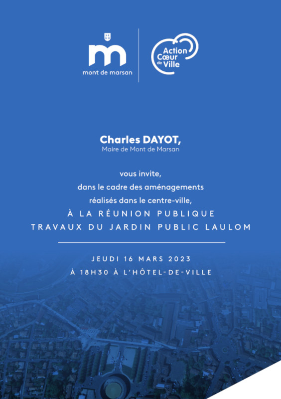 image : Invitation Réunion publique Travaux du jardin Laulom - 16 mars 2023 - Mont de Marsan